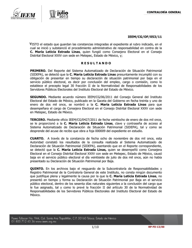 B - Instituto Electoral Del Estado De México