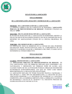 Estatutos APDR - APDR / Asociación Peruana De Prevencionistas