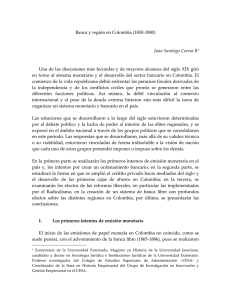 Banca y región en Colombia (1850-1880) Juan Santiago