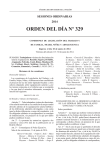 orden del día nº 329 - Cámara de Diputados de la Nación