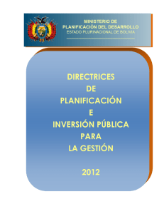 Directrices de planificación e inversión pública