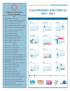 CALENDARIO AÑO FISCAL 2012