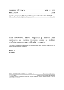 NORMA TÉCNICA NTP 111.022 PERUANA 2008 GAS NATURAL