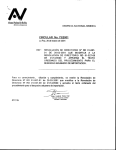 Page 1 Aduana Nacional de Bolivia eficiencia y transparencia