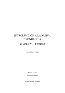 INTRODUCCIÓN A LA NUEVA CRONOLOGÍA de Anatoly T. Fomenko