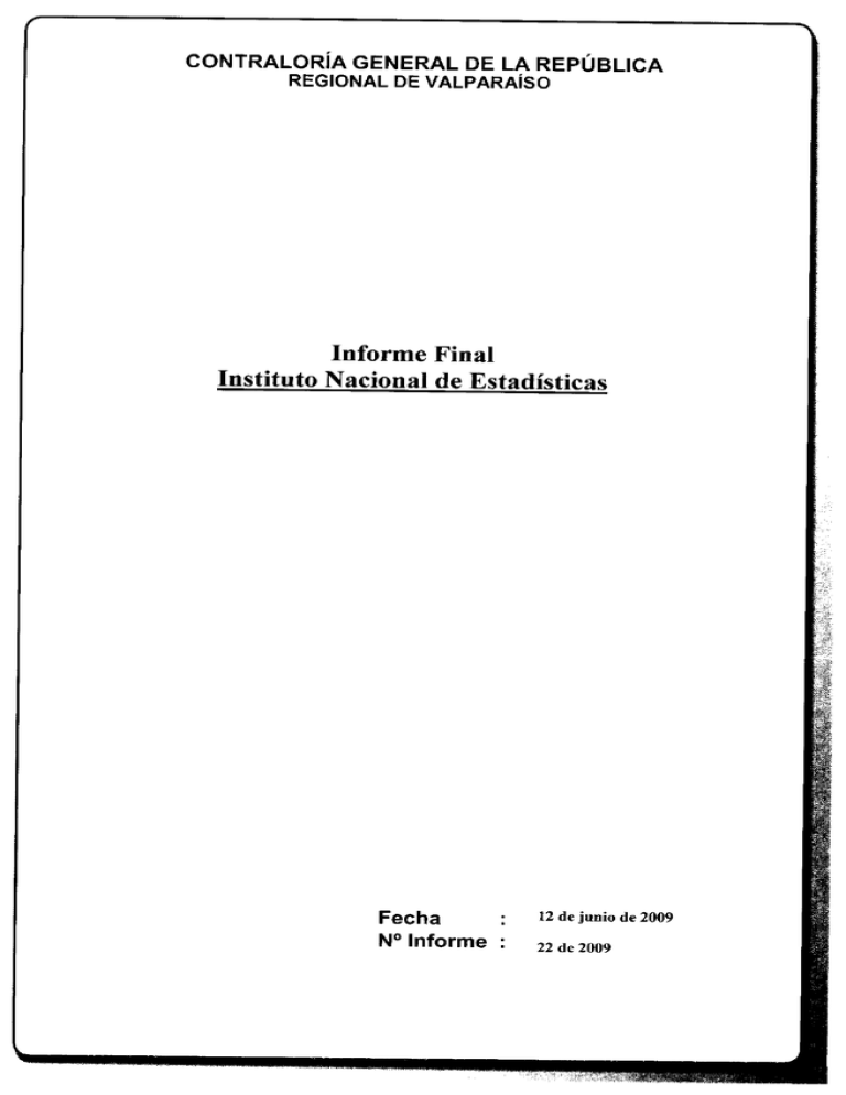 Informe Final Instituto Nacional De Estadísticas