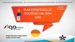 PLAN ESTRAT&Eacute;GICO DE SEGURIDAD VIAL SENA 2016