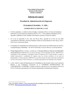 Informe de Logros1 Facultad de Administración de Empresas