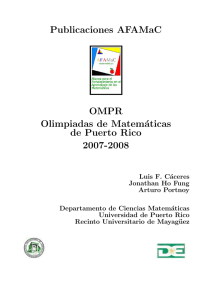 Publicaciones AFAMaC OMPR Olimpiadas de Matemáticas de