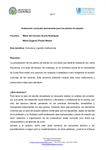 QA-4 Evaluación curricular permanente para los planes de estudio