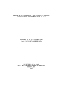 Manual de Procedimientos y Funciones de la empresa EDITORIAL