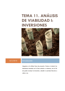 tema 11. análisis de viabilidad i: inversiones