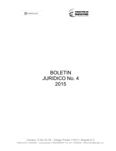 BOLETIN JURIDICO No. 4 2015 - Ministerio de Salud y Protección