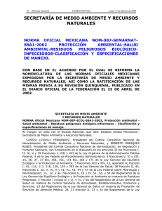 SECRETARÍA DE MEDIO AMBIENTE Y RECURSOS NATURALES