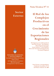Nº11 • Sector Externo El Rol de los Complejos Productivos en el
