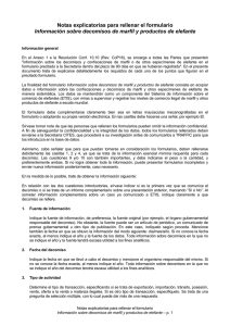 Notas explicatorias para rellenar el formulario Información