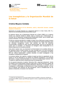 Los transgénicos y la Organización Mundial de la Salud Cristina