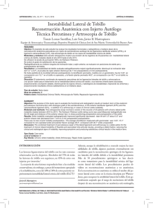 Inestabilidad Lateral de Tobillo Reconstrucción Anatómica con