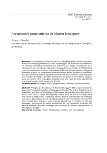 Recepciones pragmatistas de Martin Heidegger