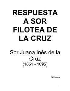 de la Cruz, Sor Juana Ines, RESPUESTA A SOR FILOTEA DE LA