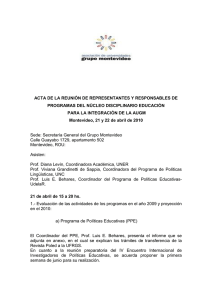 Acta - Asociación de Universidades Grupo Montevideo