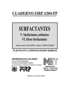 Surfactantes Catiónicos y otros - Laboratorio FIRP