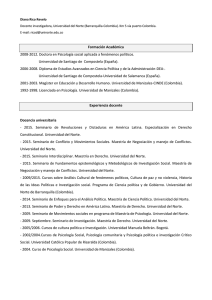 Formación Académica 2008-2012. Doctora en Psicología social