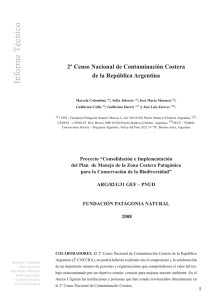 2º Censo Nacional de Contaminación Costera de la República