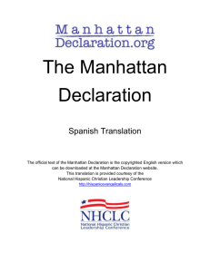 Declaración Manhattan - Universidad Católica de Oriente