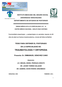 TRAUMATOLOGÍA Y ORTOPEDIA Presenta