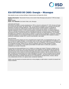 EIA ESTUDIO DE CASO: Energía – Nicaragua