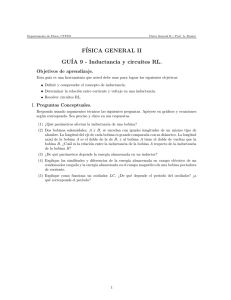 FÍSICA GENERAL II GUÍA 9 - Inductancia y circuitos RL.