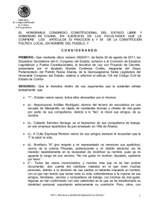 1 el honorable congreso constitucional del estado libre y soberano