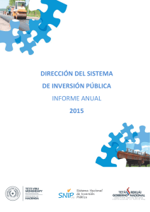 Informe Anual 2015. - SNIP | Sistema Nacional de Inversión Pública
