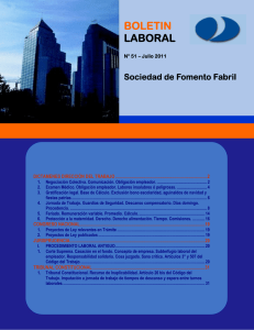 Boletín Laboral N° 51 – Año 2011
