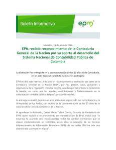 EPM recibió reconocimiento de la Contaduría General de la Nación