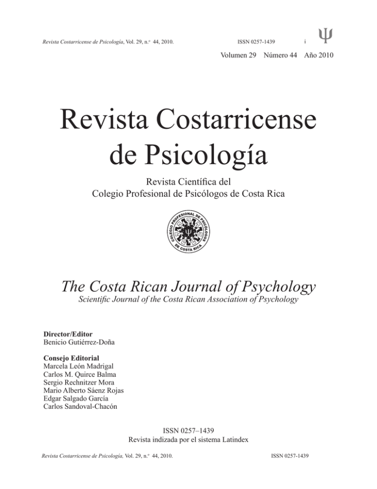 Descargar Articulo Completo - Revista Costarricense De Psicología