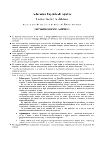 Federación Española de Ajedrez Comité Técnico de Árbitros