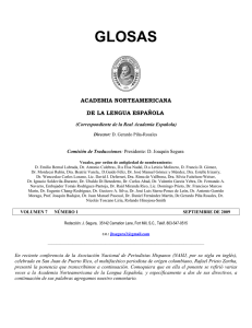 glosas - Academia Norteamericana de la Lengua Española
