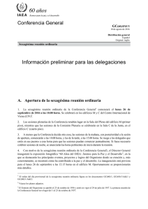 Información preliminar para las delegaciones