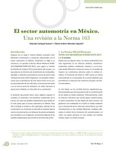 El sector automotriz en México. Una revisión a la Norma 163