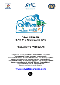 Reglamento Particular - Rally Islas Canarias