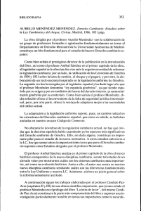 AURELIO MENÉNDEZ MENÉNDEZ, Derecho Cambiario: Estudios