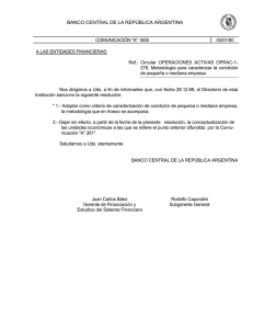 "A" 1600 - del Banco Central de la República Argentina