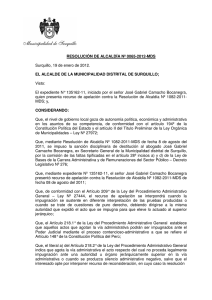 RESOLUCIÓN DE ALCALDÍA Nº 0065-2012
