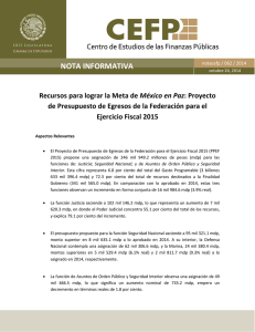 Recursos para lograr la Meta de México en Paz. PPEF 2015