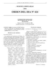 orden del dia nº 424 - Cámara de Diputados
