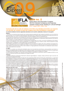 Comunicación de la Junta de Gobierno de la IFLA a los miembros