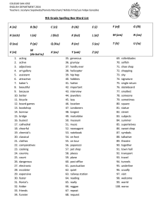 9th Grade Spelling Bee Word List A (ei) B (bi) C (ci) D (di) E (i) F (ef