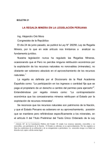 Boletín N°21 de la gestión del congresista Alejandro Oré de Mora.